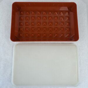 Vintage Tupperware Meat Keeper 1292-3 Marinade Tenderizer Tray Paprika With Lid